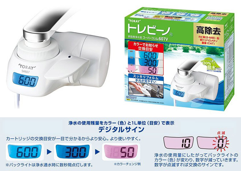 東レ　蛇口直結型浄水器「トレビーノスーパースリム607V」