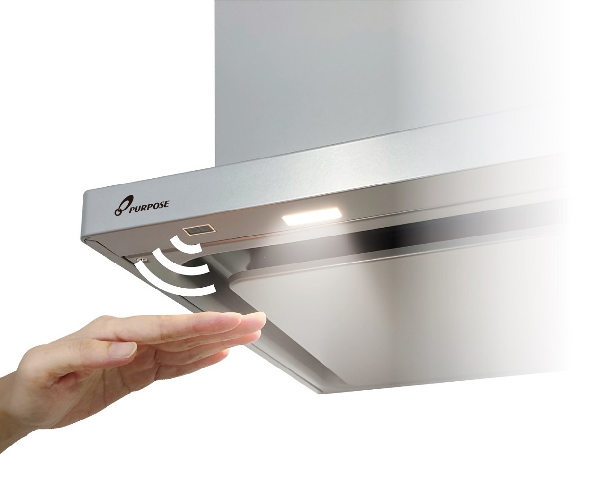 パーパス、タッチレスセンサーライト搭載のレンジフード