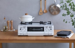 パロマ、レンジフード連動機能搭載のテーブルコンロ