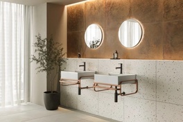 ミラタップ、スチール製フレームの洗面セット