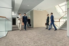 川島織物セルコン、防汚に特化したタイルカーペット