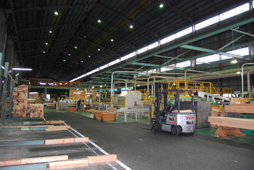 本社社屋に隣接するプレカット工場