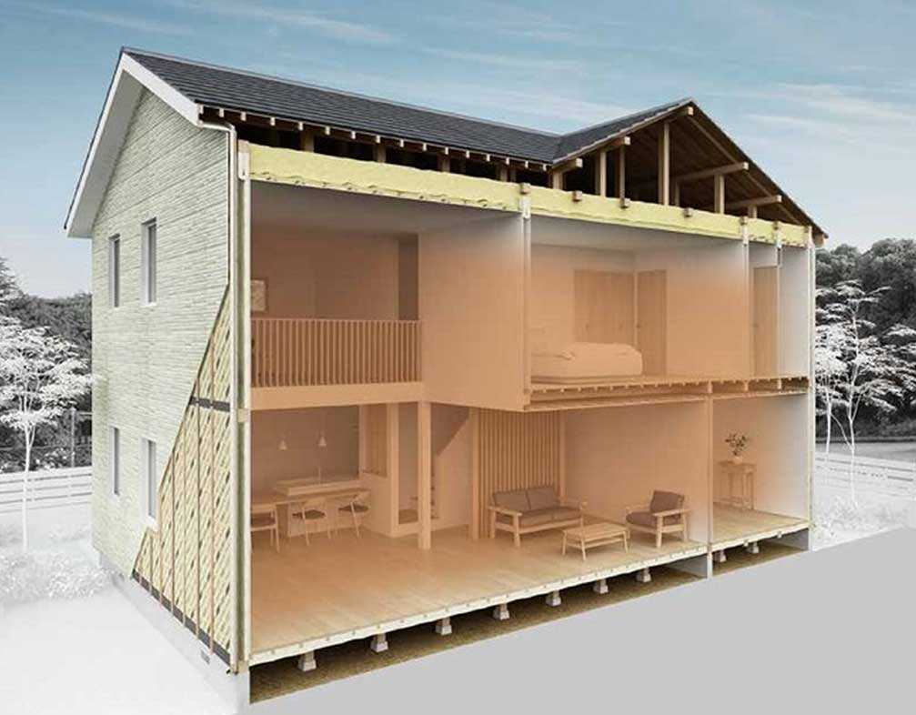 LIXIL　LIXILの「まるごと断熱リフォーム」は、壁、天井、床、開口部などの組み合わせで、一棟まるごと断熱リフォームを可能にする