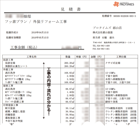 プロタイムズ見積書