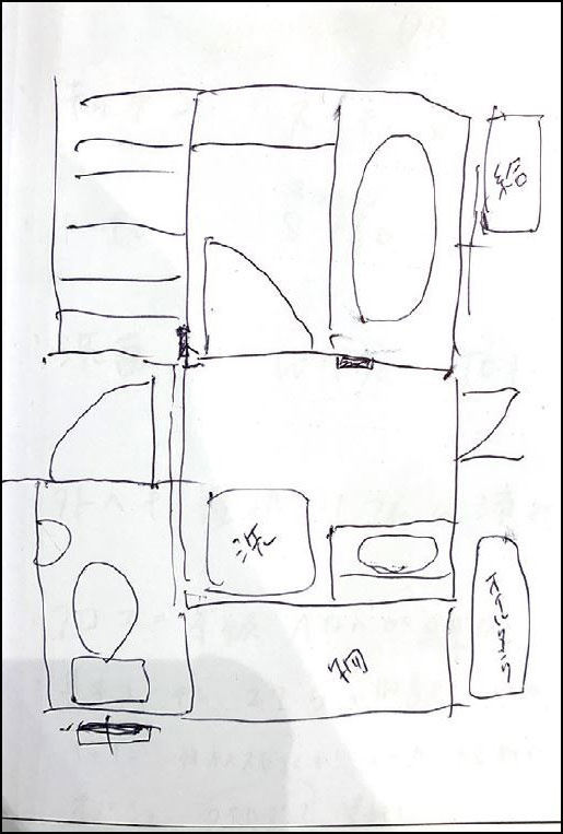 オリバー　施主に実際に描いてもらった水まわりの間取り図