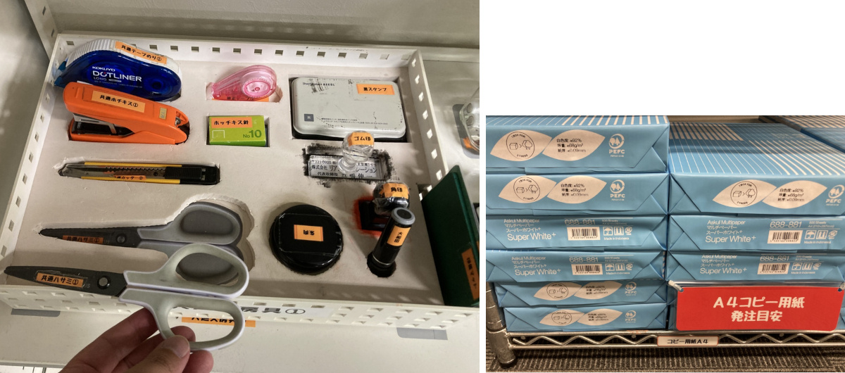 リアンコーポレーション　備品の保管場所、発注方法などを明確にルール化