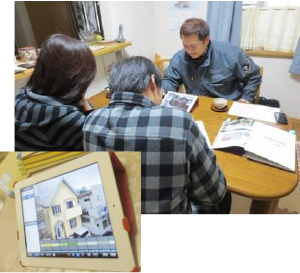 iPadを活用し施主宅でもシミュレーション