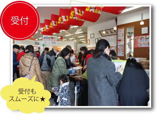 2日間で1000組以上が来場するため受付の混雑解消が課題だった