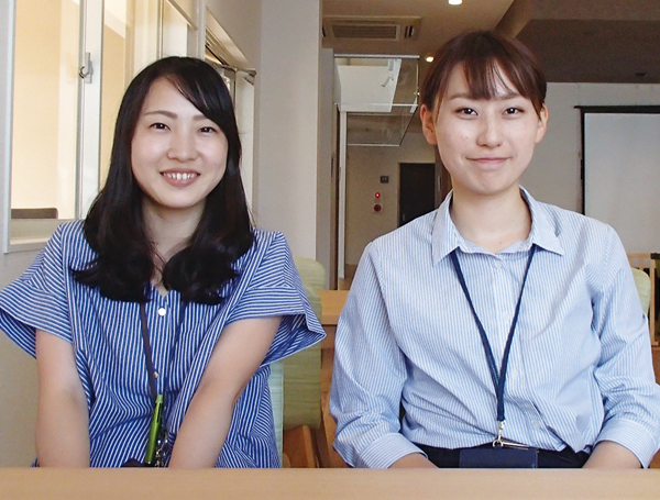 4月入社の大濱瑞紀さん（右）と