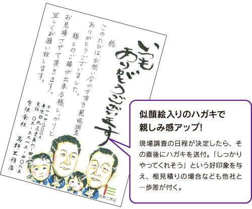 高野工務店の心遣いのハガキ