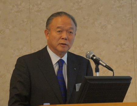 経営計画を説明する田忠裕会長兼最高経営責任者（ＣＥＯ）