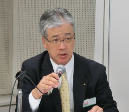 説明会に出席した松田社長