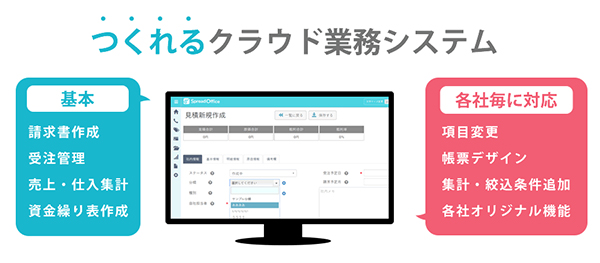 スプレッドオフィス、クラウド上で帳票作成が可能