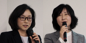 山商リフォーム　河野久美子さん（左）インテリアコーディネーター　前田久美子さん（右）