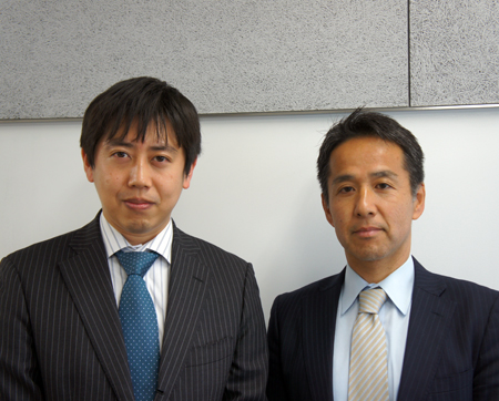 東京電力エナジーパートナー　商品開発室の片山俊氏（左）と森村和三氏（右）