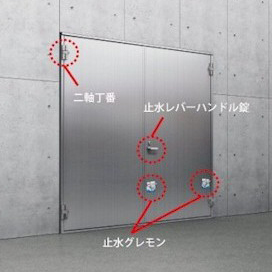 文化シヤッター　扉との接合部や鍵穴の隙間からの漏水を防止