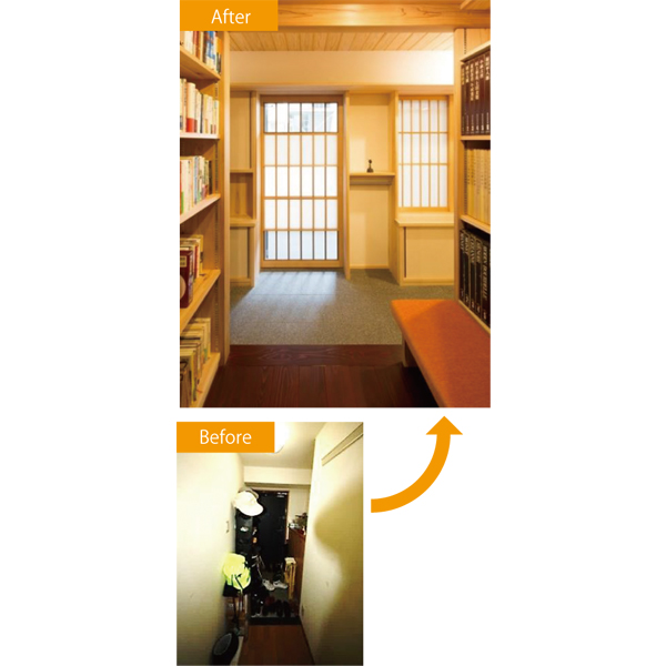 エムズ建築設計　住宅リフォーム部門の受賞作品「中京・風の舎」の玄関