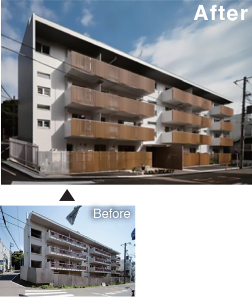 ミサワホーム　リファイニング建築事例「旧初台公宅用地有効活用事業」