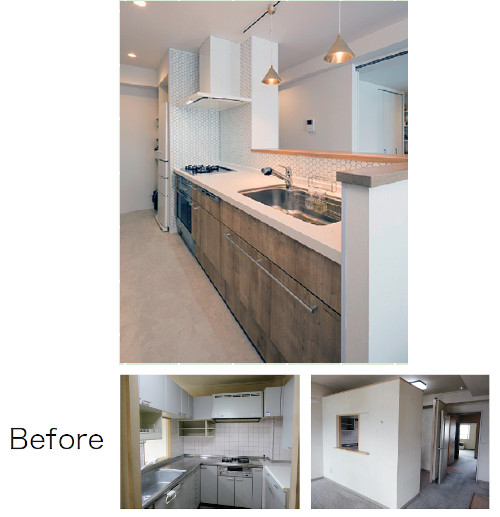 北王　2列で対面型にリフォーム