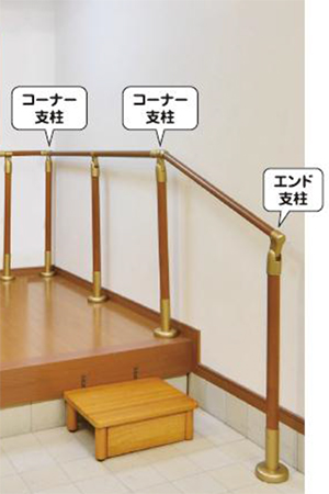 玄関の上がり框からたたきにも支柱