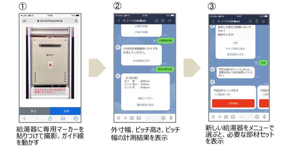 ノーリツ　ビジネスユーザー向け「PS部材計測機能」導入