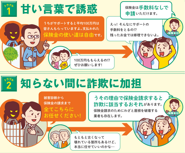 保険金申請に関するトラブルの例