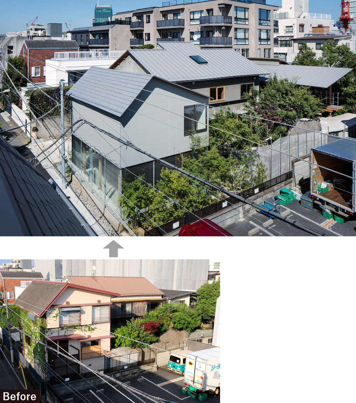 再生建築研究所　「ミナガワビレッジは、増築を重ねて既存不適格物件となっていたものを、オフィス、ワークスペースなどを兼ねた複合物件に変えた事例