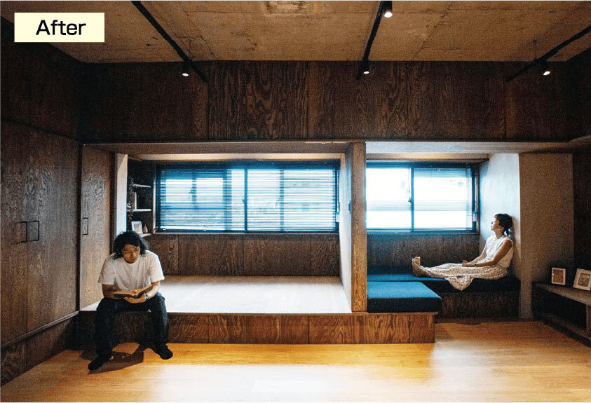 nUe　築約50年の2LDKのマンションの一室がリノベーションで0LDKへと生まれ変わった