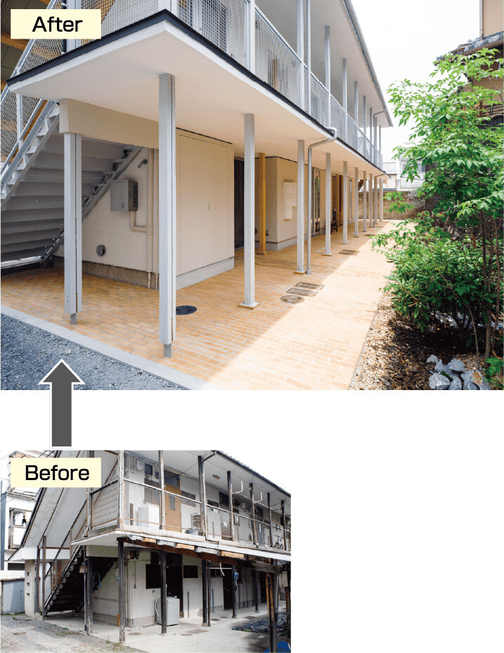 村上康史建築設計事務所　築63年の木造賃貸アパートが職住近接型の集合住宅に生まれ変わった　©貝出翔太郎