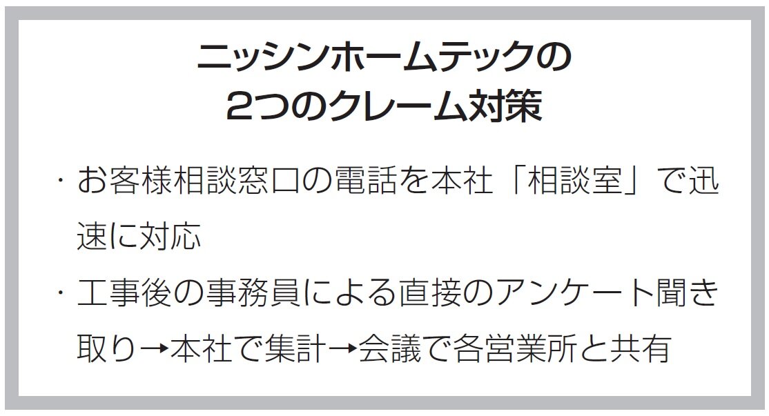 ニッシンホームテック　ニッシンホームテックの2つのクレーム対策