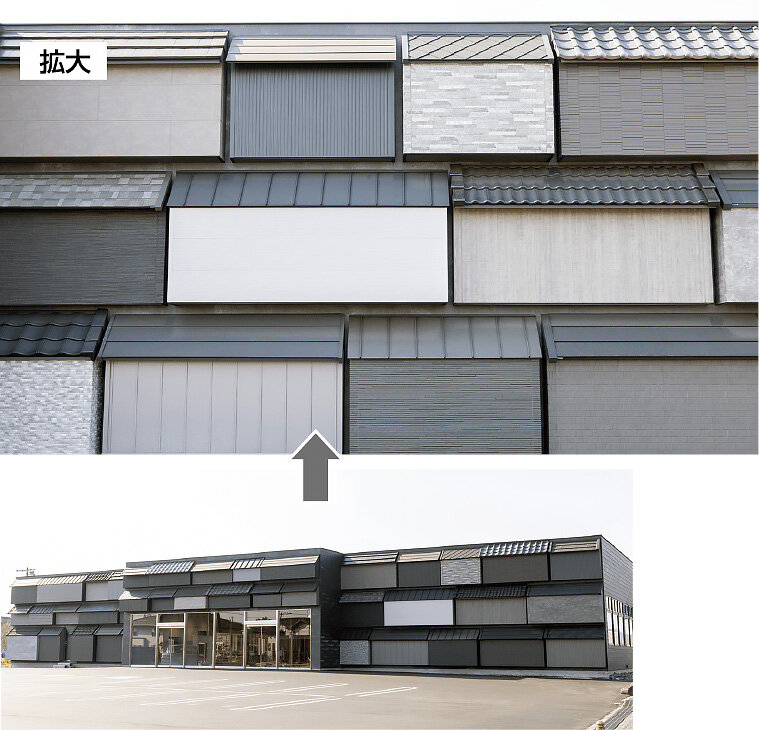 植田板金店　まるで小屋を設置したかのような外壁が特徴的