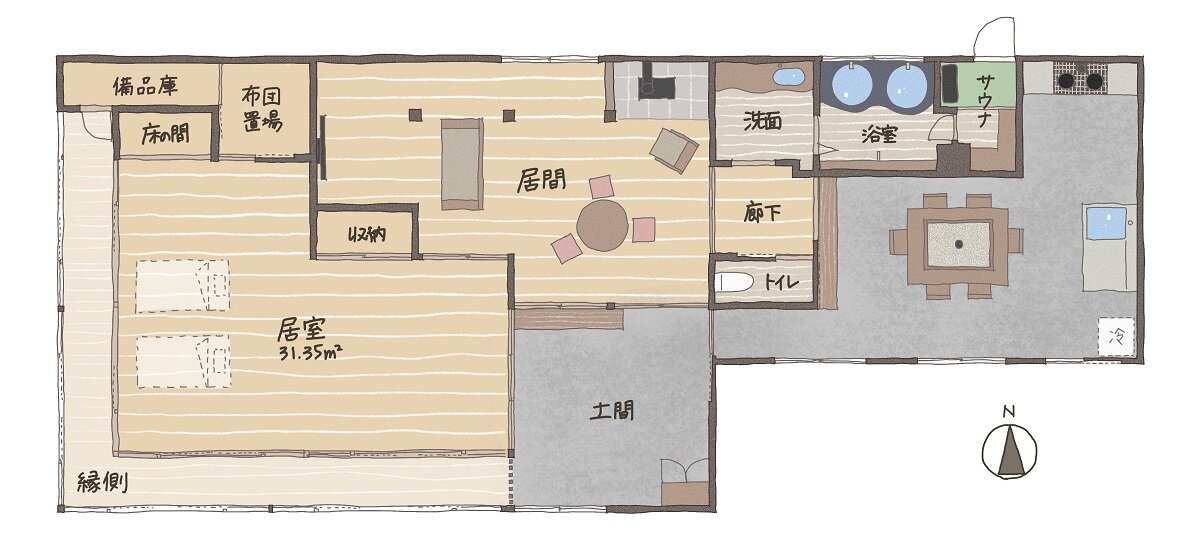 昭和体験宿Rin　「昭和体験宿Rin」の平面図