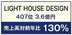 LIGHT HOUSE DESIGN　売上高対前年比 130％