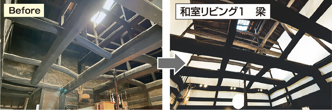 サンプロ　現しになった構造体は埃が積もって白っぽくなっていた