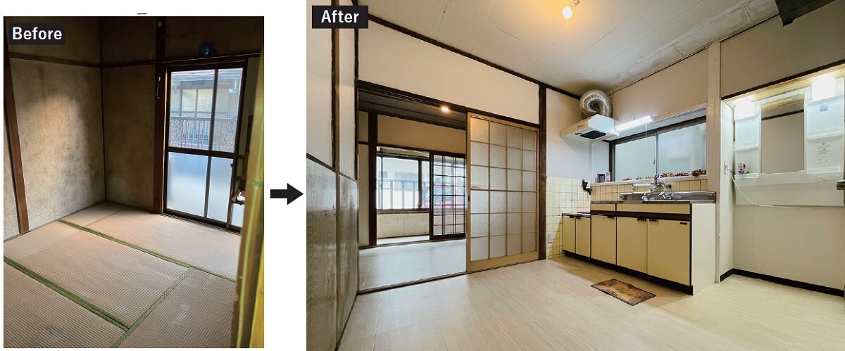 めりーほーむ　築50年ほどの空き家を買い取り、リフォームして賃貸物件に