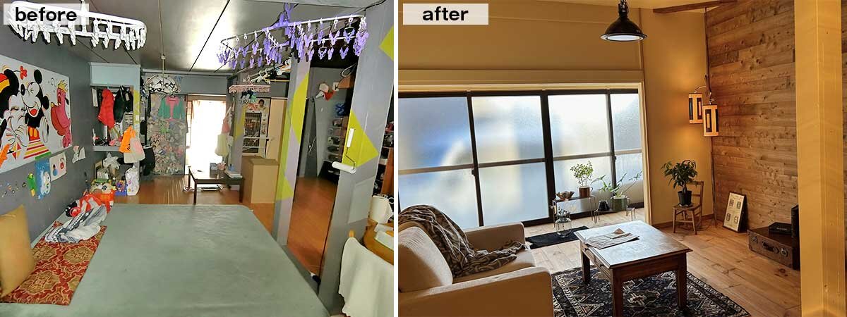ヤマダタッケン　30代夫婦がリノベした築58年の中古一戸建てのbefor after