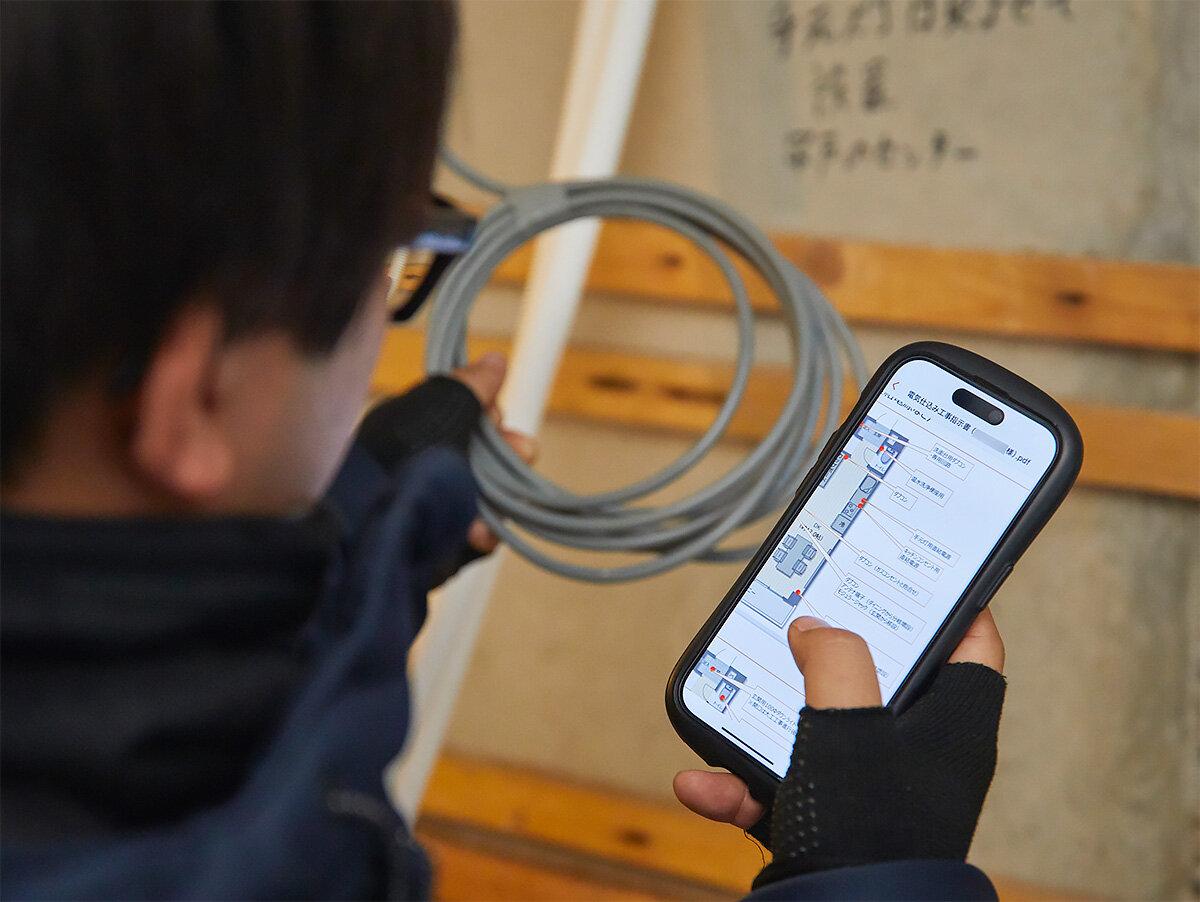 オガワ　スマートフォン1つで現場での指示書チェックが可能
