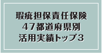 瑕疵担保責任保険 47都道府県別 活用実績トップ3