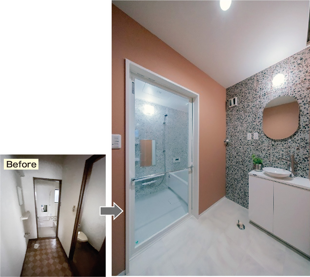 脱衣室が狭かった元のサニタリー