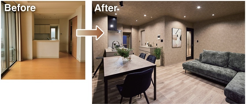 築24年のマンションの一室をホテルライクな空間へと改修した