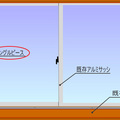 ビス止めなしの内窓　サカエアルミ