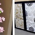 サンシバ複層、複層ガラス内に造花や和紙