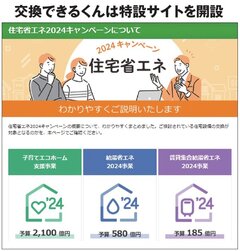 住宅省エネ2024キャンペーン、交付受付開始　事業者のPR合戦始まる