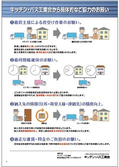 キッチン・バス工業会、物流2024年問題解決へ業界に4つのお願い