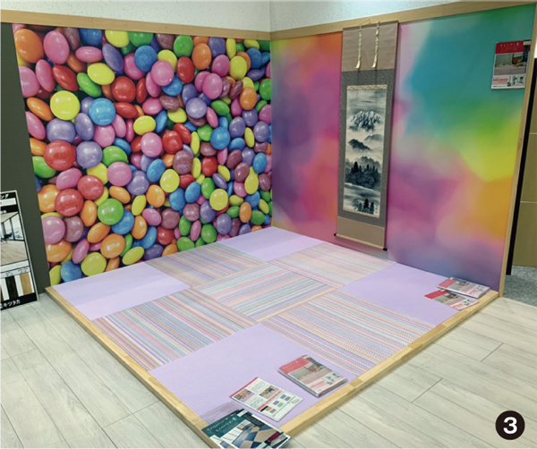 ポップな「キャンディ畳」が注目を浴びた