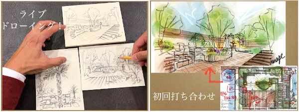 写真1／手描きのみ　図1／手描き+アプリ