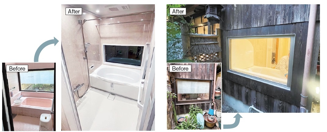 既存窓次第では追加工事の可能性も。浴槽の上端の高さを確認するのがベスト