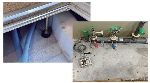 二重床工法（左）と直床工 法（右）。土台からはなして床 の内生を作る二重床工法 と、床材を直接張る直床工法は全く違う