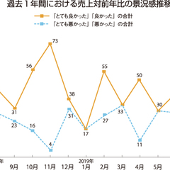 【景況感調査2019年7月】売上の対前年比は「良い」と感じるが8pt低下